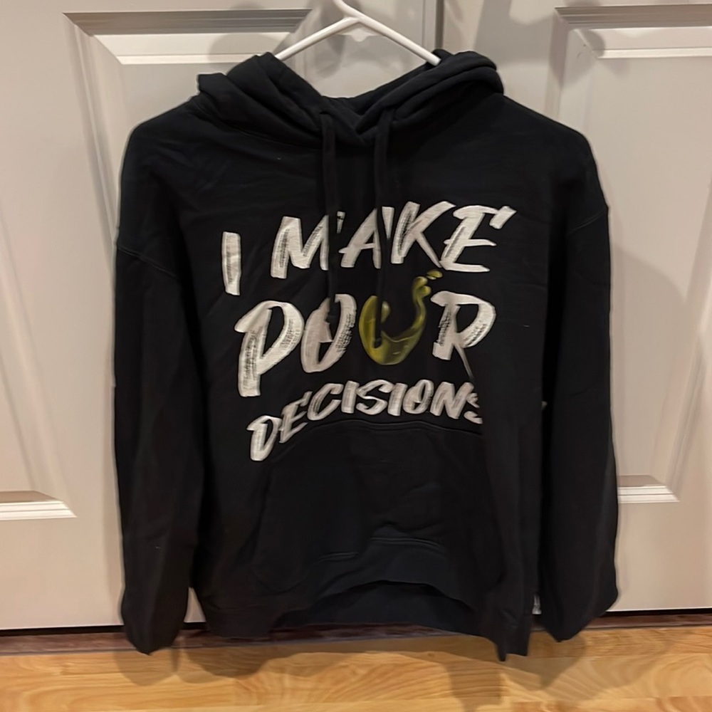 I Make Pour Decisions Men’s Black Novelty Hoodie - Large